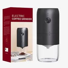 مطحنة قهوة كهربائية قابلة لإعادة الشحن أسود